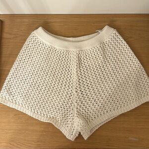 Crochet cream shorts